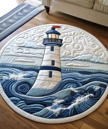 Gentle Lighthouse Quilted Round Mat