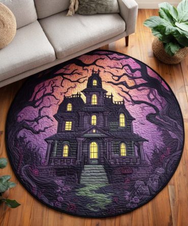 Ghostly Charm Quilted Round Mat