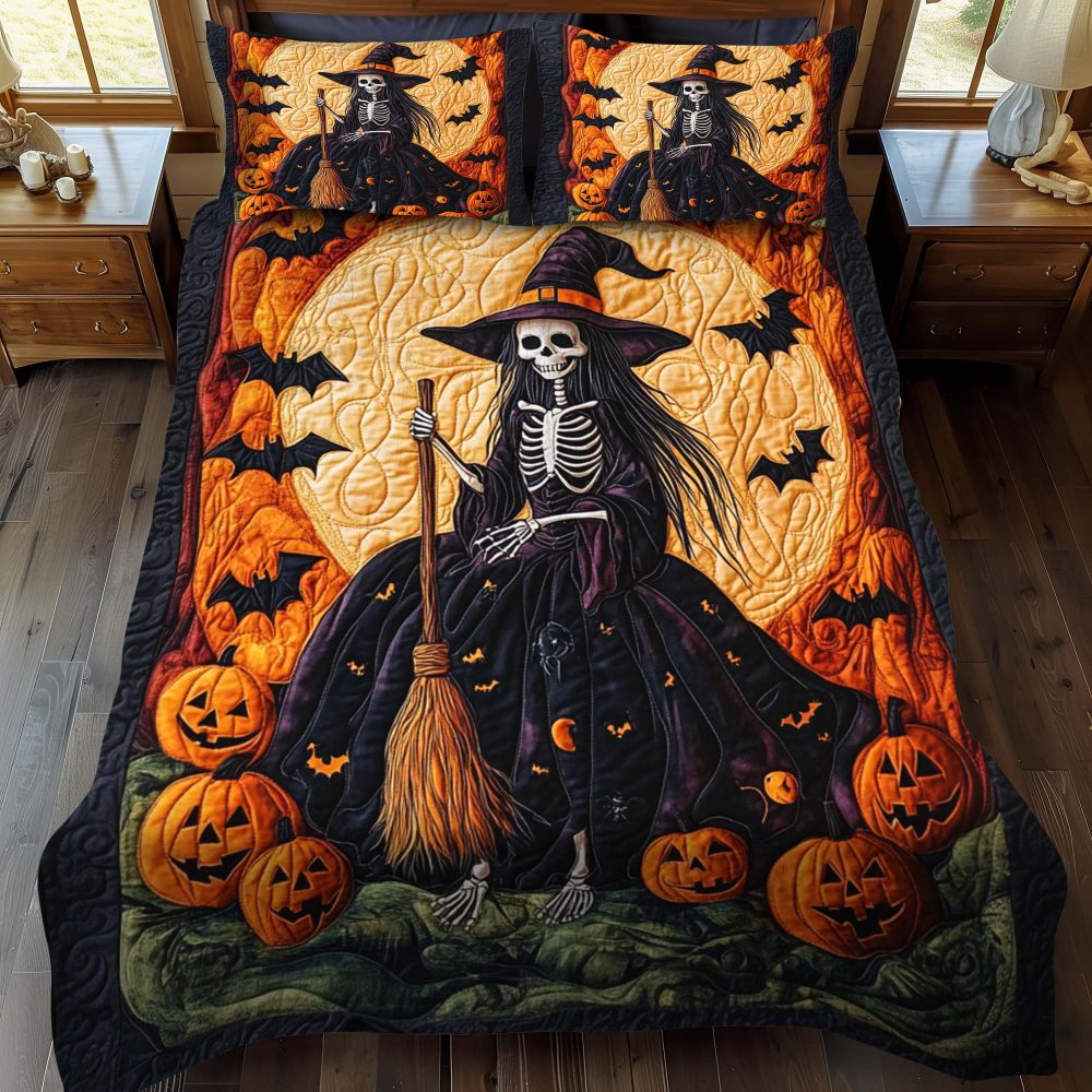 Ghostly Gathering 3-Piece Quilted Bedding Set - Image 2