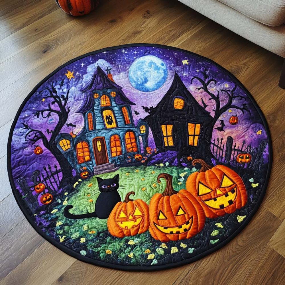 Ghostly Glow Quilted Round Mat