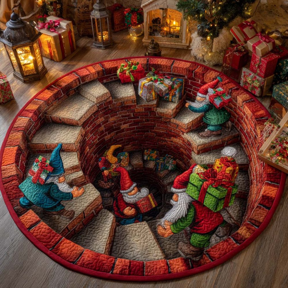 Gift Spiral Quilted Round Mat