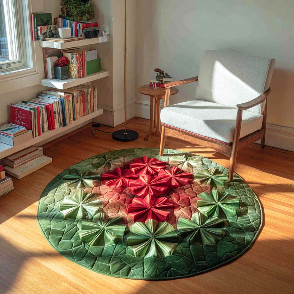 Gift Wrapping Bloom Quilted Round Mat
