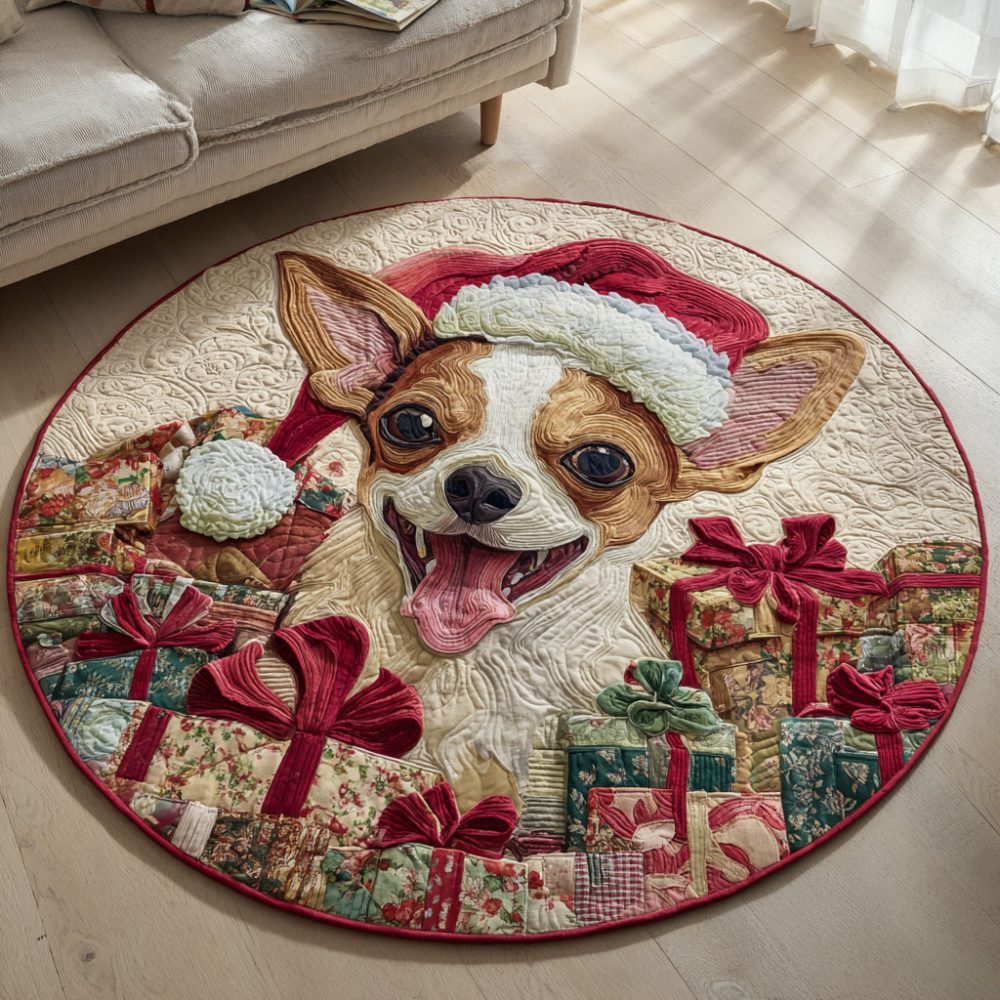 Gifted Chihuahua Quilted Round Mat