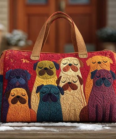 Giggle Pug Quilted Duffle Bag