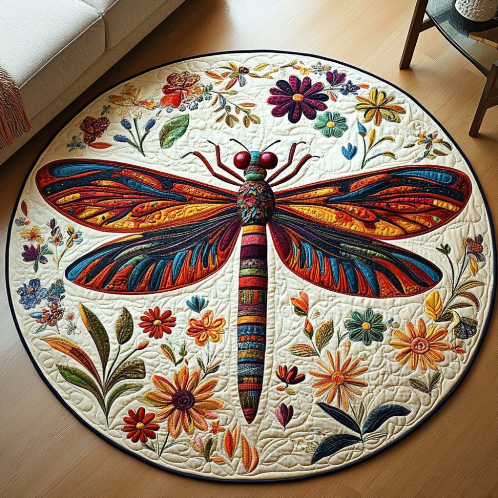 Gilded Wings Quilted Round Mat