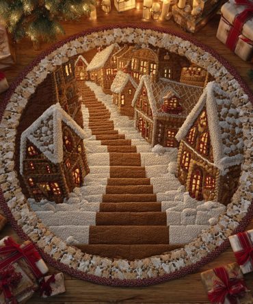 Gingerbread Canyon Quilted Round Mat