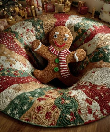 Gingerbread Joy Quilted Round Mat