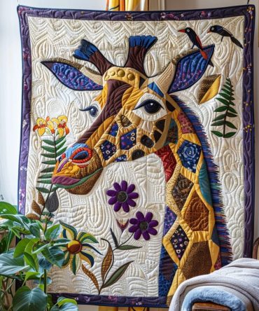 Giraffe Journey Quilted Blanket