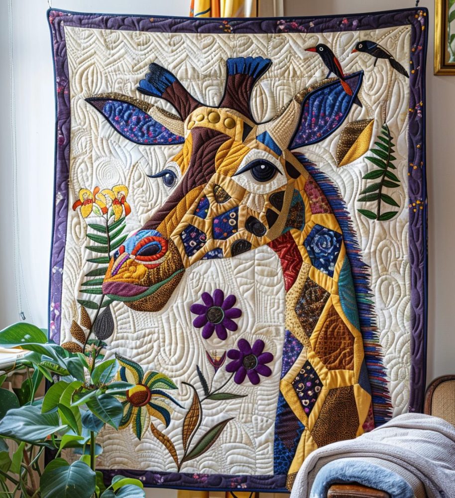 Giraffe Journey Quilted Blanket