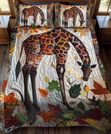 Giraffe Wilderness 3-Piece Quilted Bedding Set
