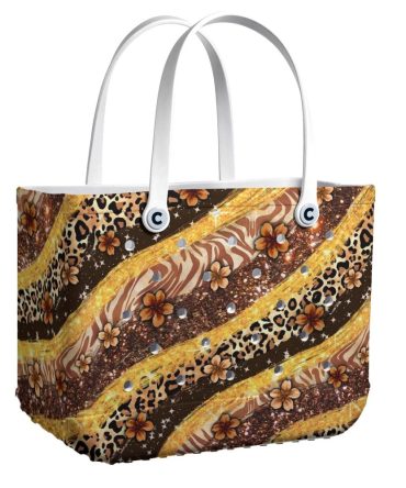Stylish Leopard & Floral Tote Bag – Trendy, Durable, Perfect For Every Occasion