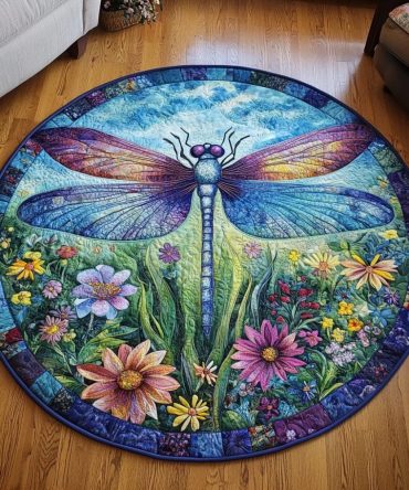 Glittering Flight Quilted Round Mat