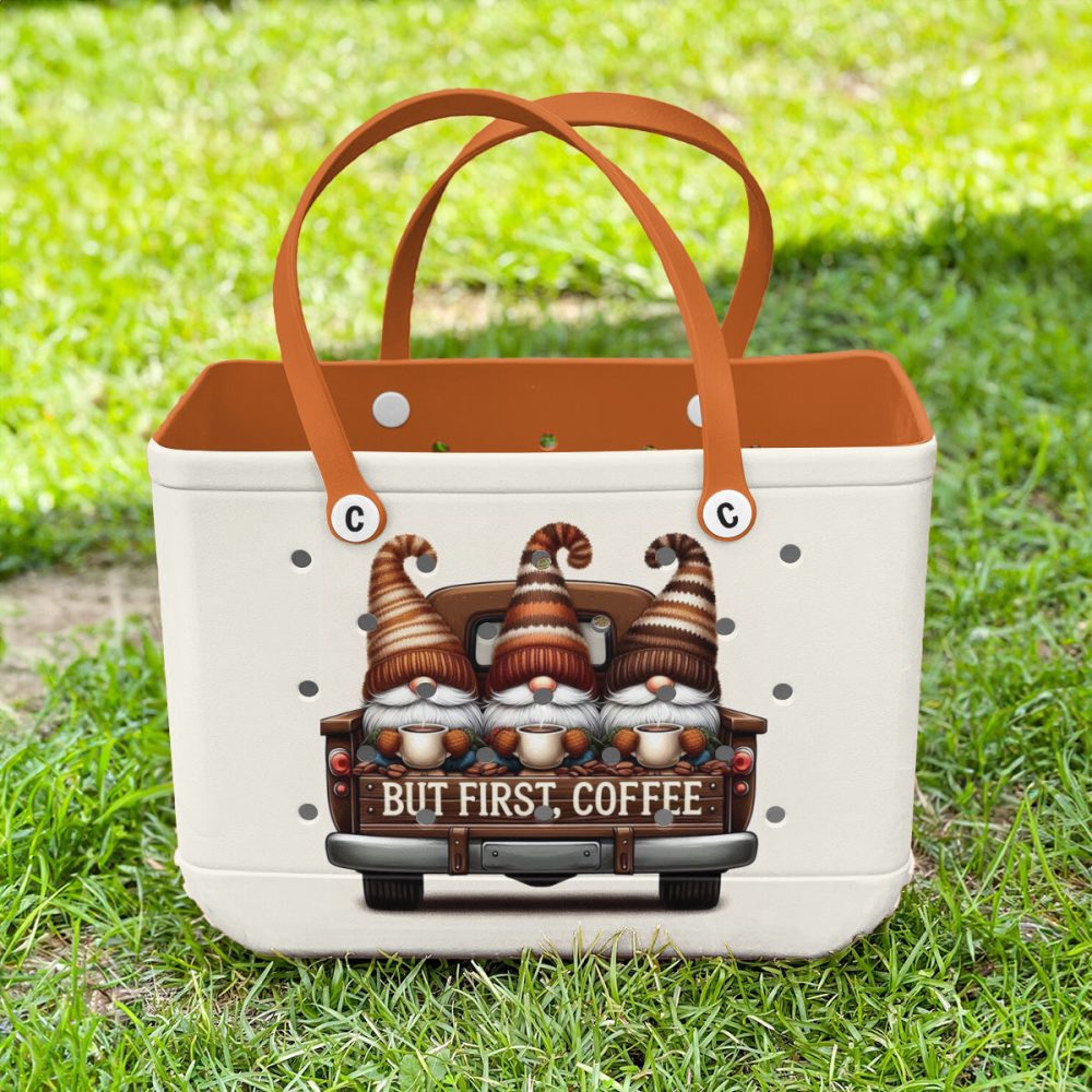 Coffee-Loving Gnome Tote Bag - Cute, Durable & Perfect For Coffee Enthusiasts! - Image 2