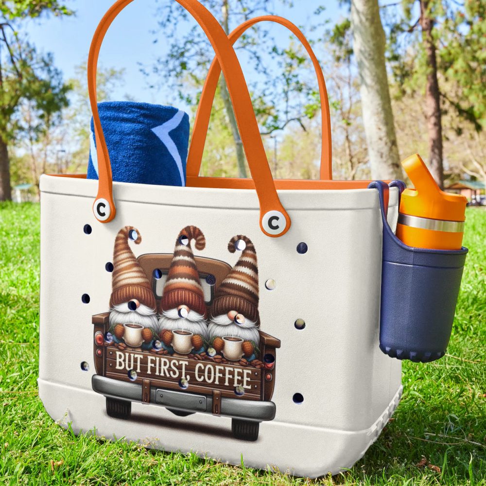 Coffee-Loving Gnome Tote Bag - Cute, Durable & Perfect For Coffee Enthusiasts! - Image 3