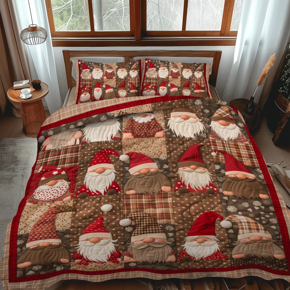 Gnome Cottage 3-Piece Quilted Bedding Set - Image 2