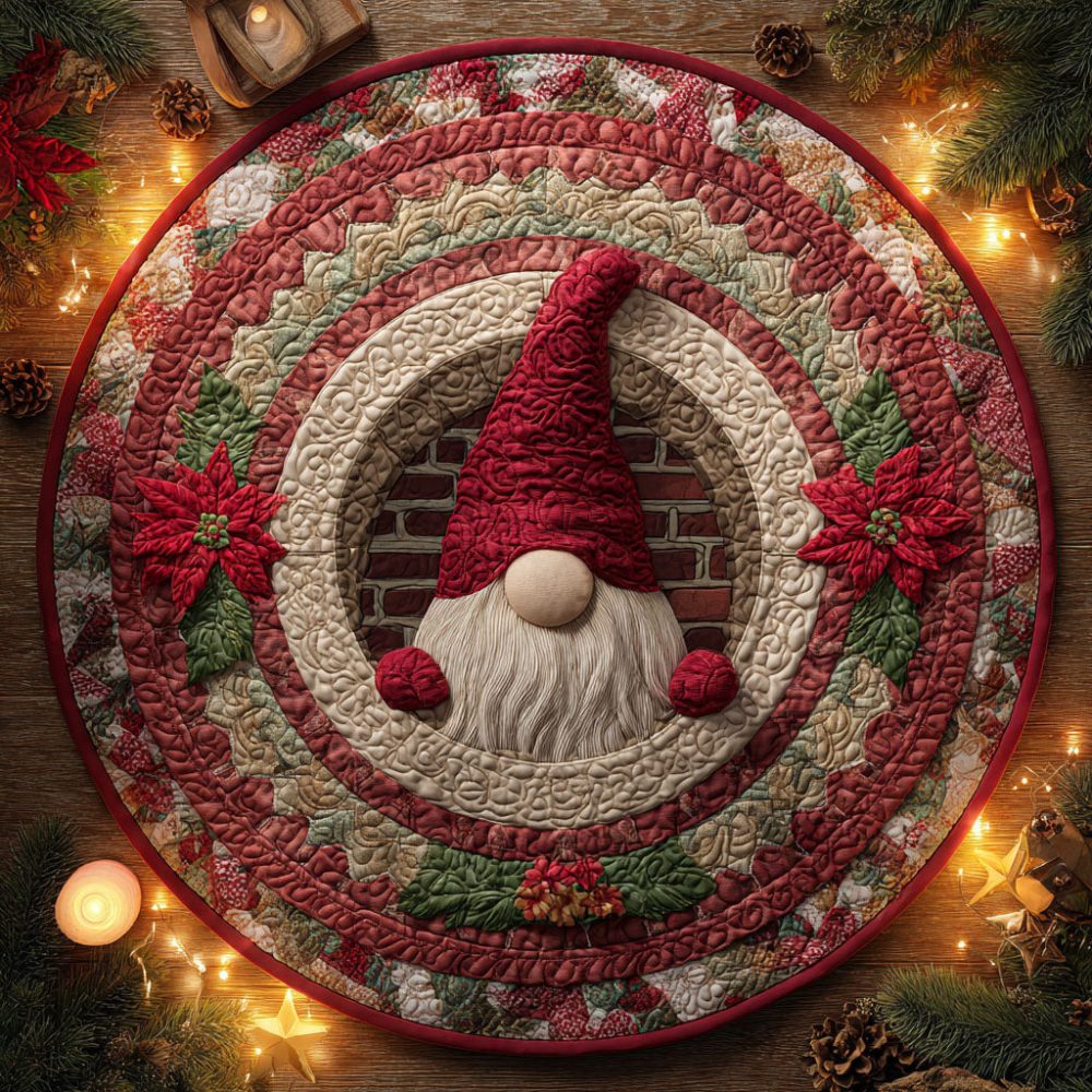 Gnome Glow Quilted Round Mat
