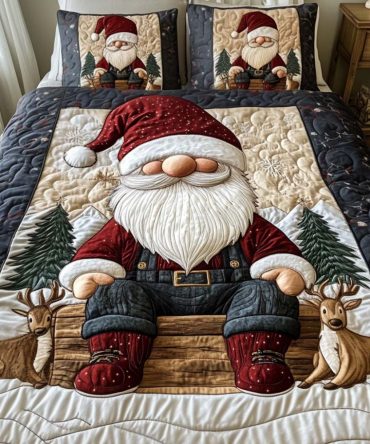 Gnome Joy 3-Piece Quilted Bedding Set