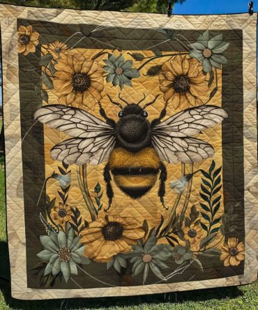 Golden Bee Quilted Blanket