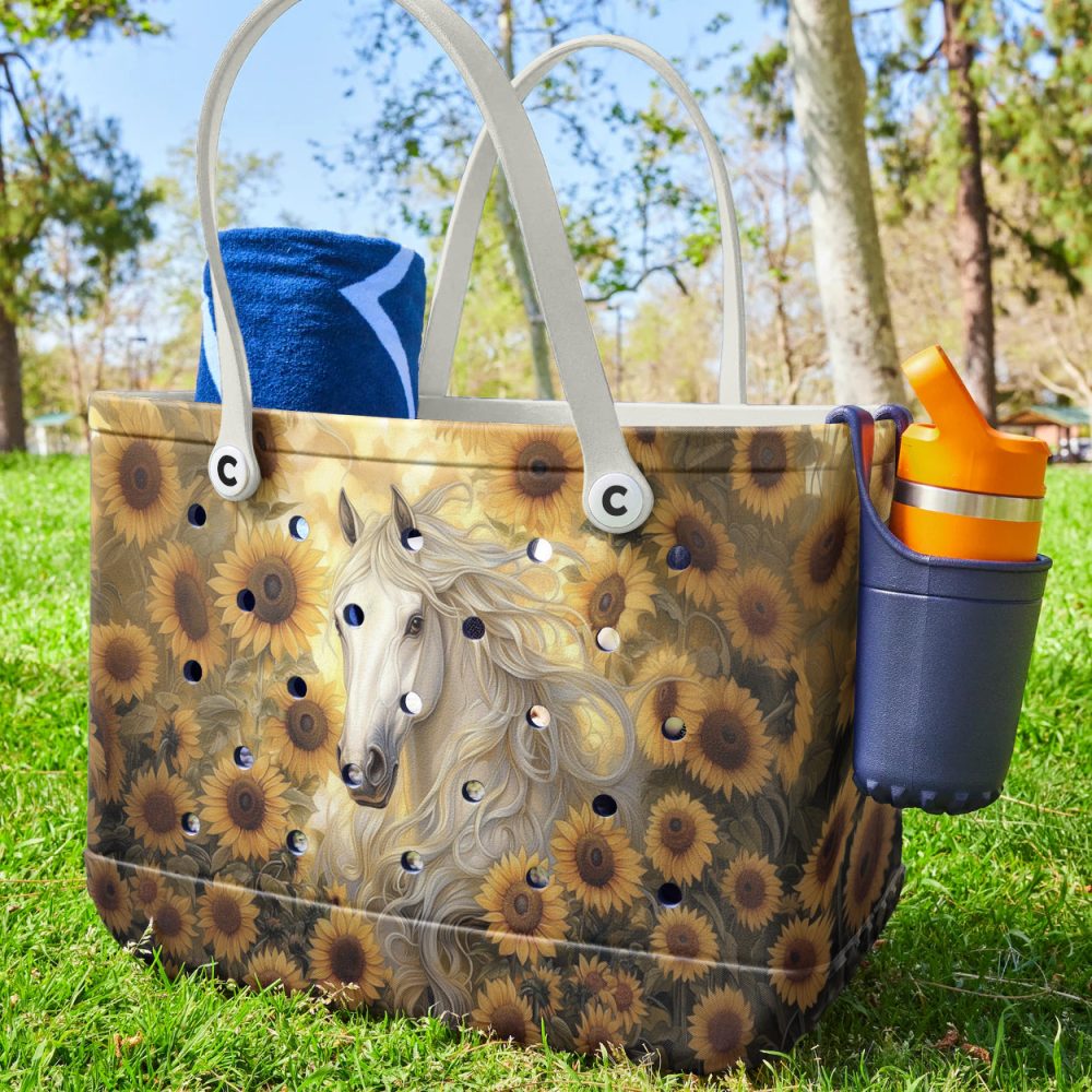 Stylish Sunflower Horse Tote Bag – Durable, Spacious & Eye-Catching Design For Everyday Use - Image 3