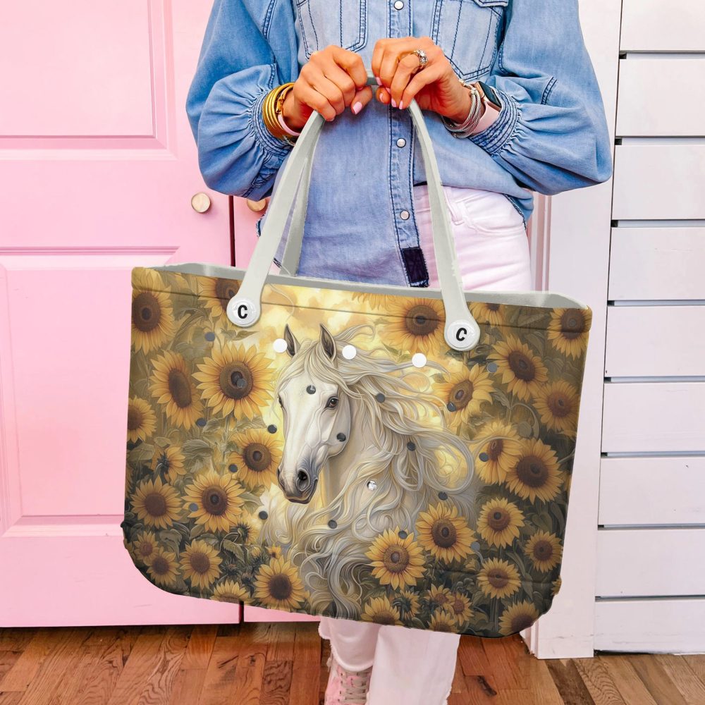 Stylish Sunflower Horse Tote Bag – Durable, Spacious & Eye-Catching Design For Everyday Use - Image 5
