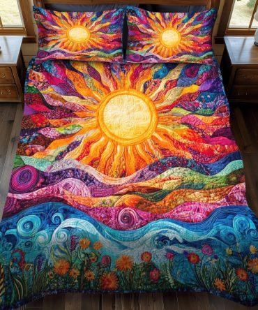 Golden Horizon 3-Piece Quilted Bedding Set