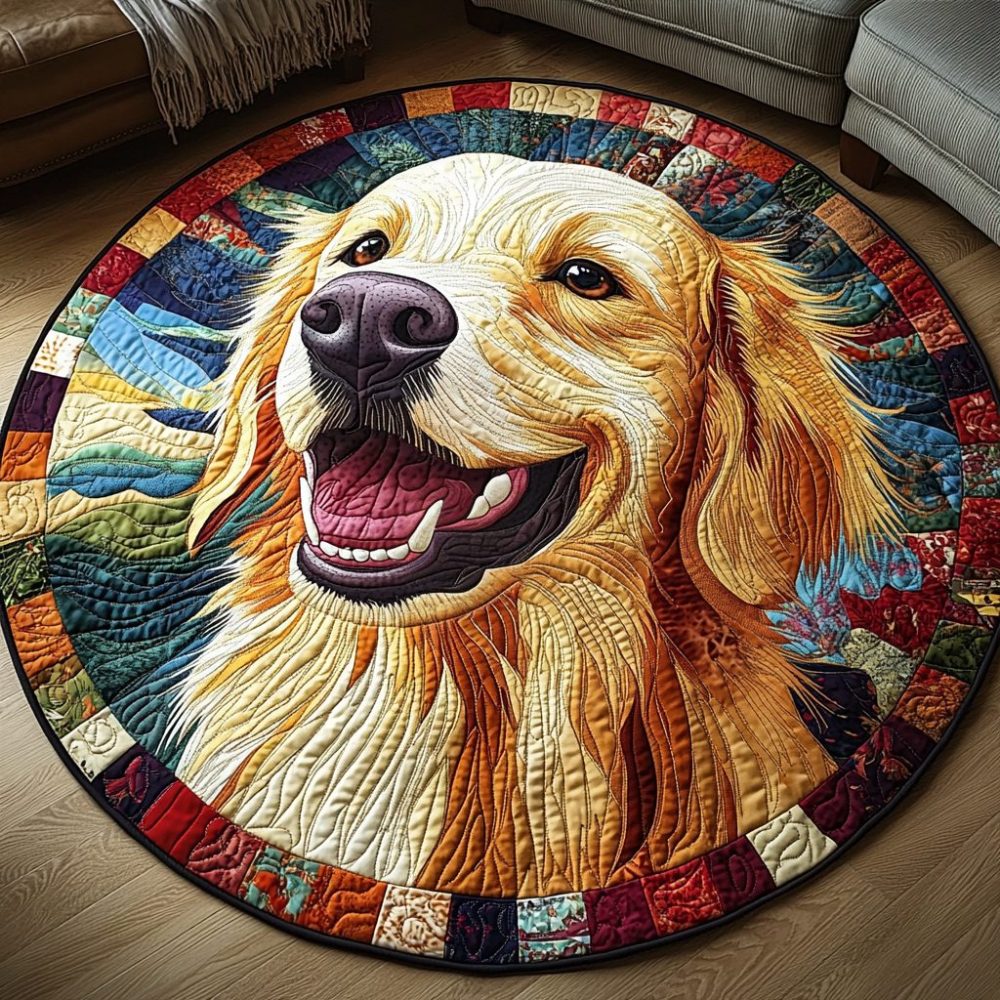 Golden Adventure Quilted Round Mat
