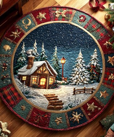 Golden Cabin Quilted Round Mat