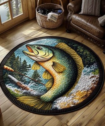 Golden Catch Quilted Round Mat