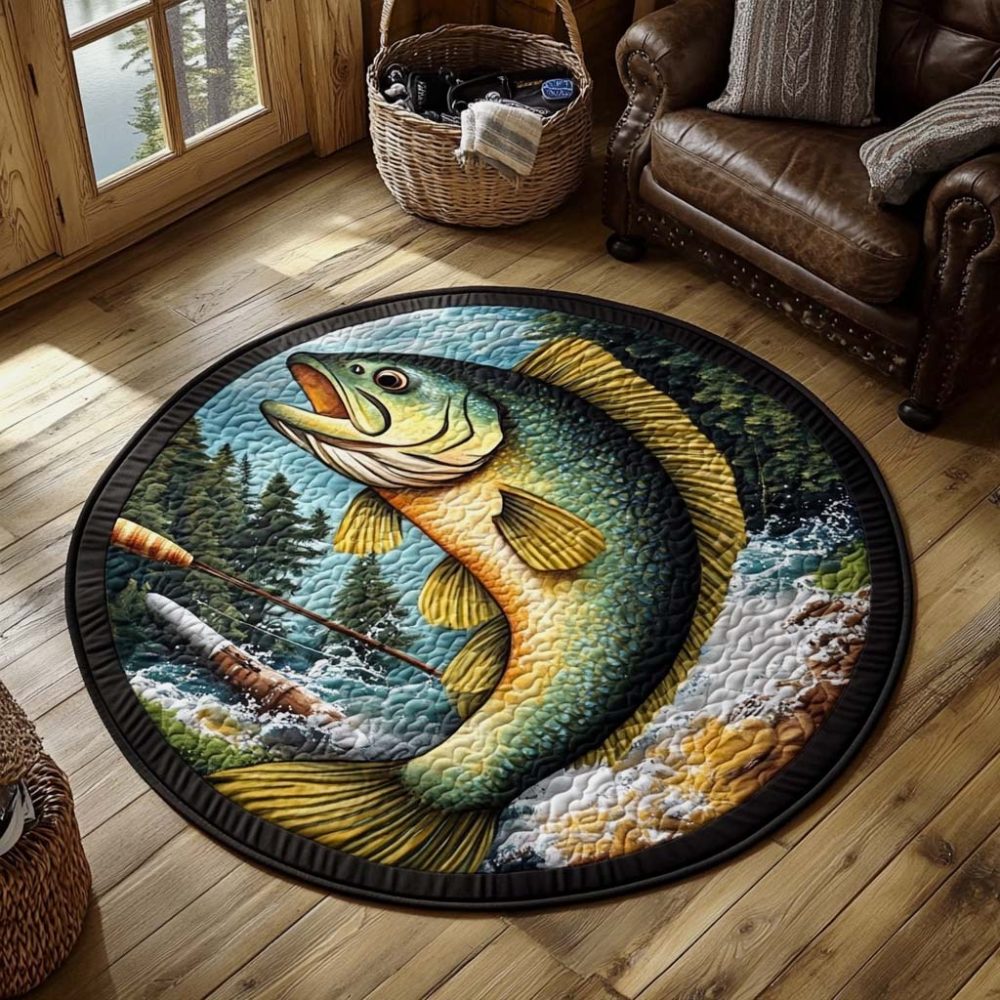 Golden Catch Quilted Round Mat