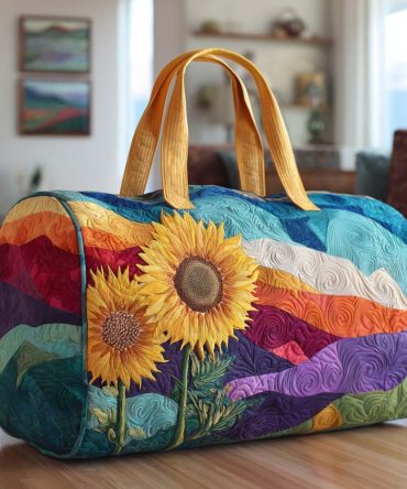 Golden Charm Quilted Duffle Bag