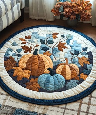 Golden Charm Quilted Round Mat