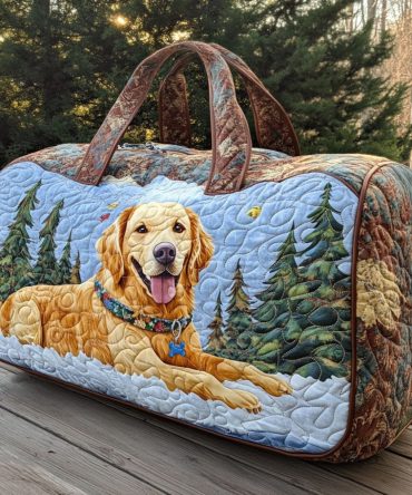 Golden Companions Quilted Duffle Bag