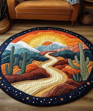 Golden Dunes Quilted Round Mat
