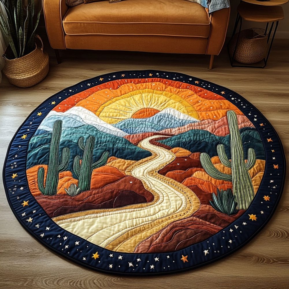 Golden Dunes Quilted Round Mat