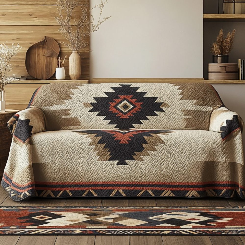 Golden Echo Quilted Sofa Cover