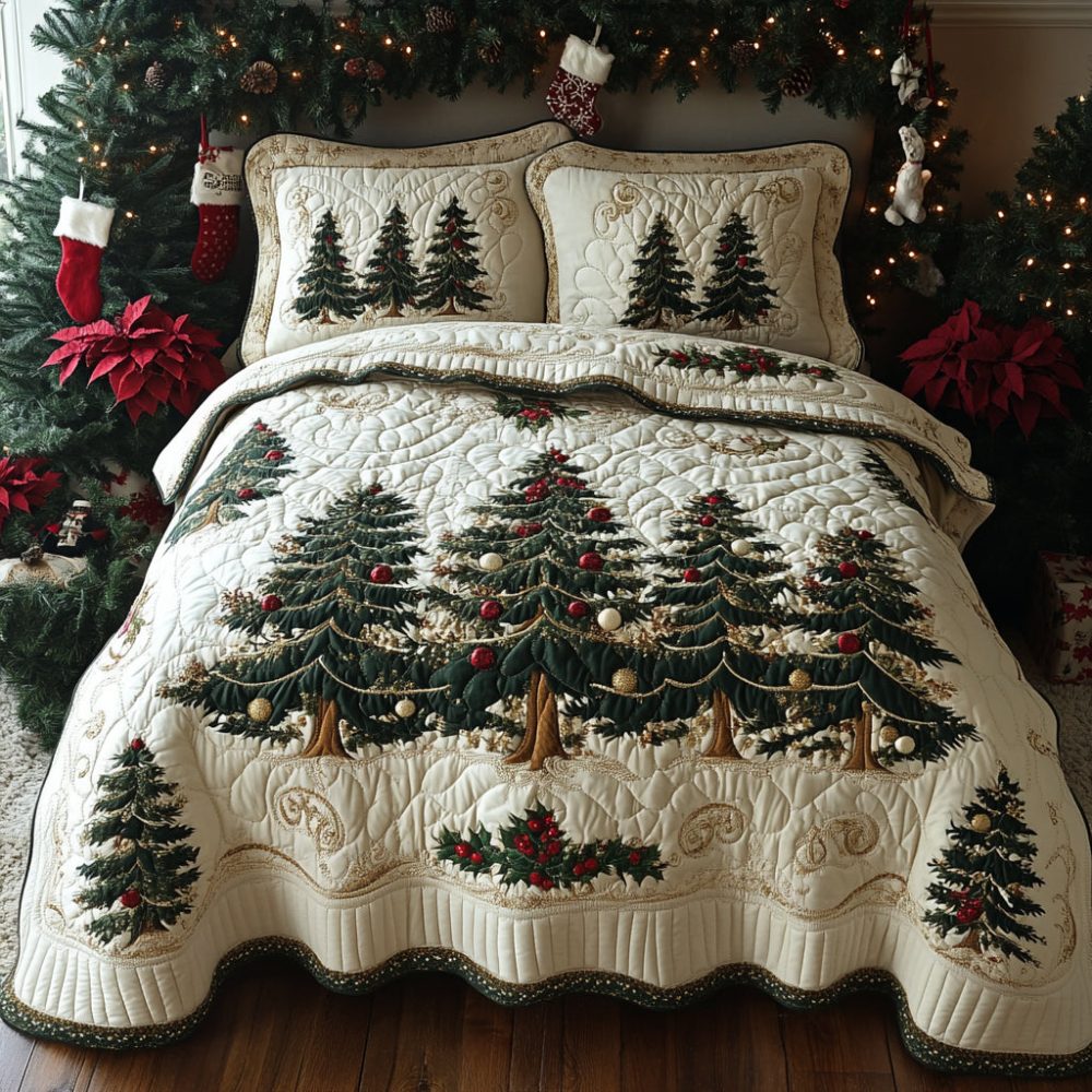Golden Fir 3-Piece Quilted Bedding Set