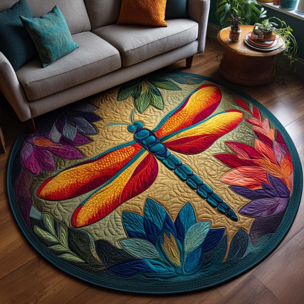 Golden Flight Quilted Round Mat