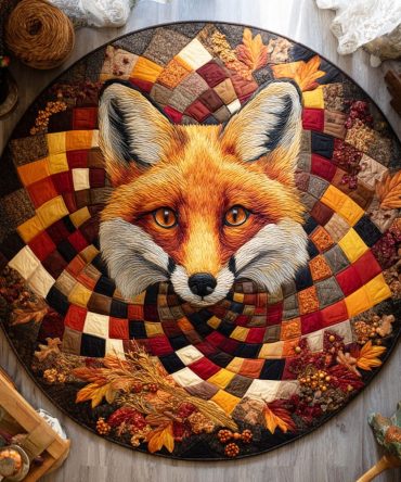 Golden Fox Trail Quilted Round Mat