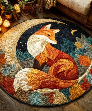 Golden Gaze Quilted Round Mat