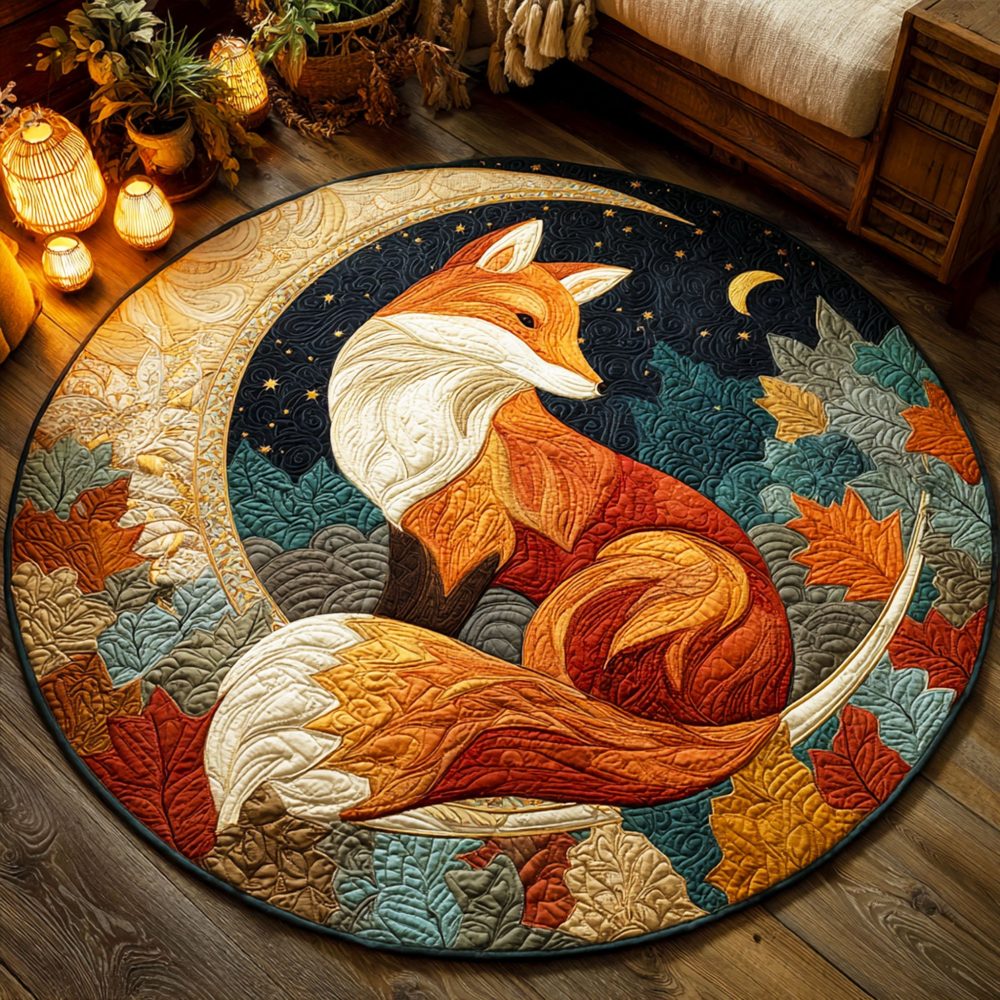 Golden Gaze Quilted Round Mat