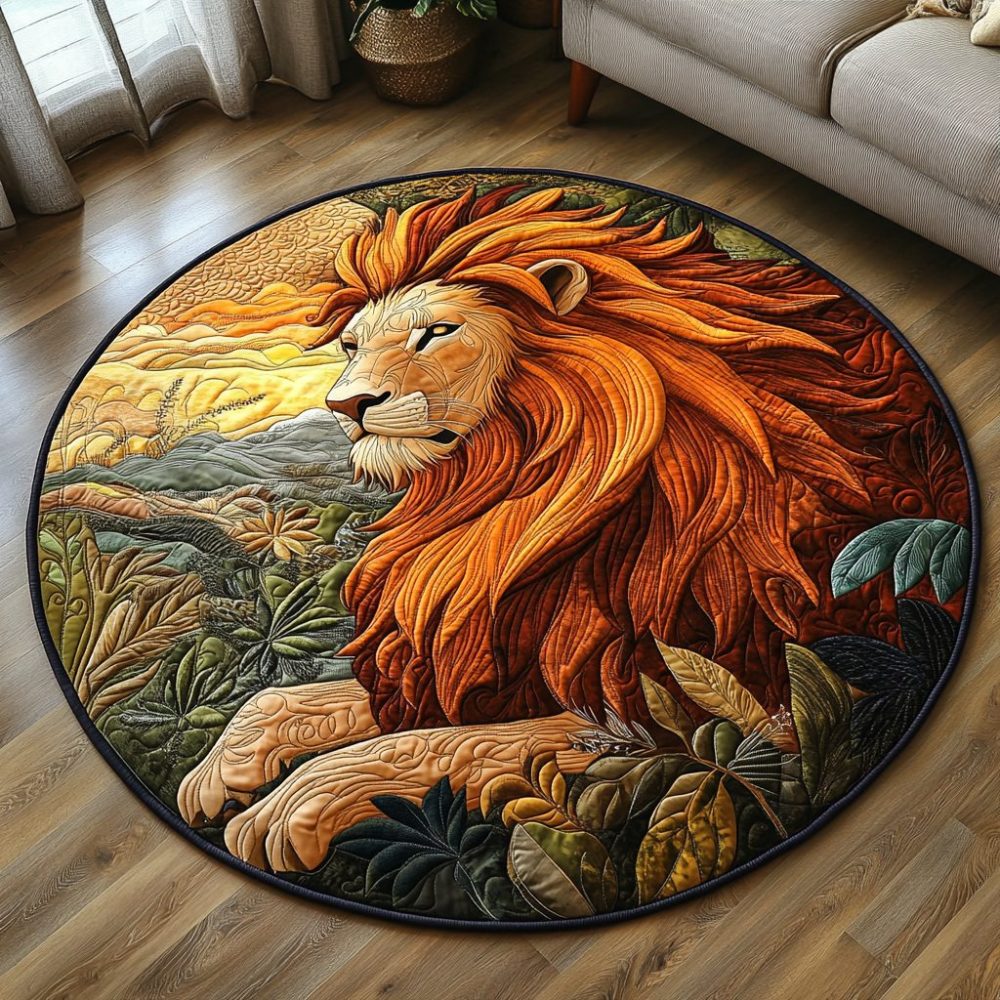 Golden Guardian Quilted Round Mat