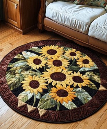 Golden Harvest Quilted Round Mat