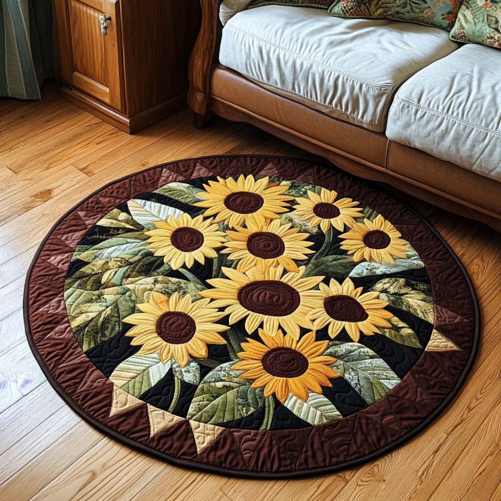 Golden Harvest Quilted Round Mat