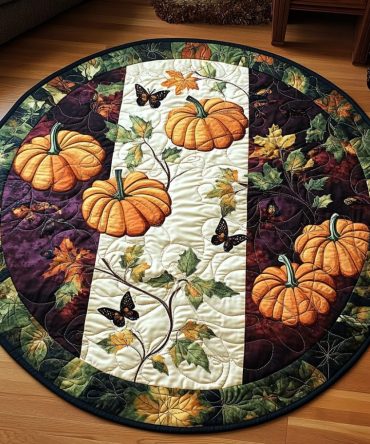 Golden Harvest Quilted Round Mat