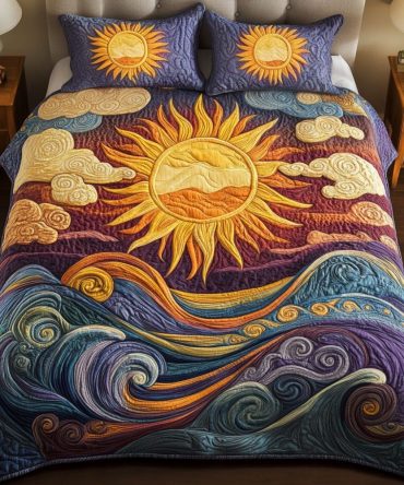 Golden Horizon 3-Piece Quilted Bedding Set