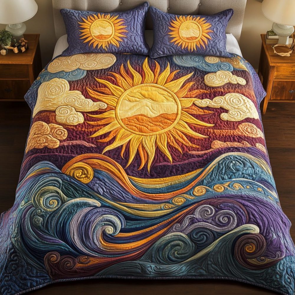 Golden Horizon 3-Piece Quilted Bedding Set