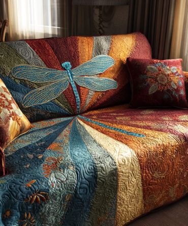 Golden Horizon Quilted Sofa Cover