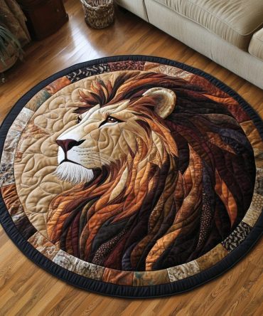 Golden Lion Quilted Round Mat