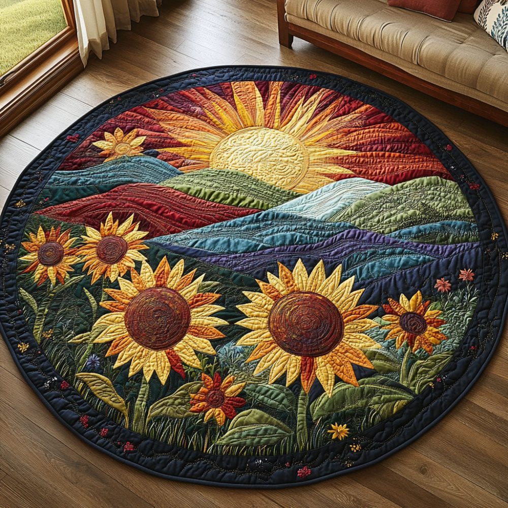 Golden Mesa Quilted Round Mat