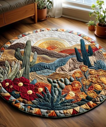 Golden Mesa Quilted Round Mat